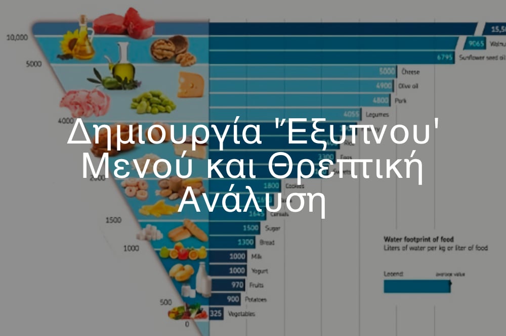 δημιουργία έξυπνου μενού και θρεπτική ανάλυση - διαιτολόγος διατροφολόγος Πτολεμαΐδα